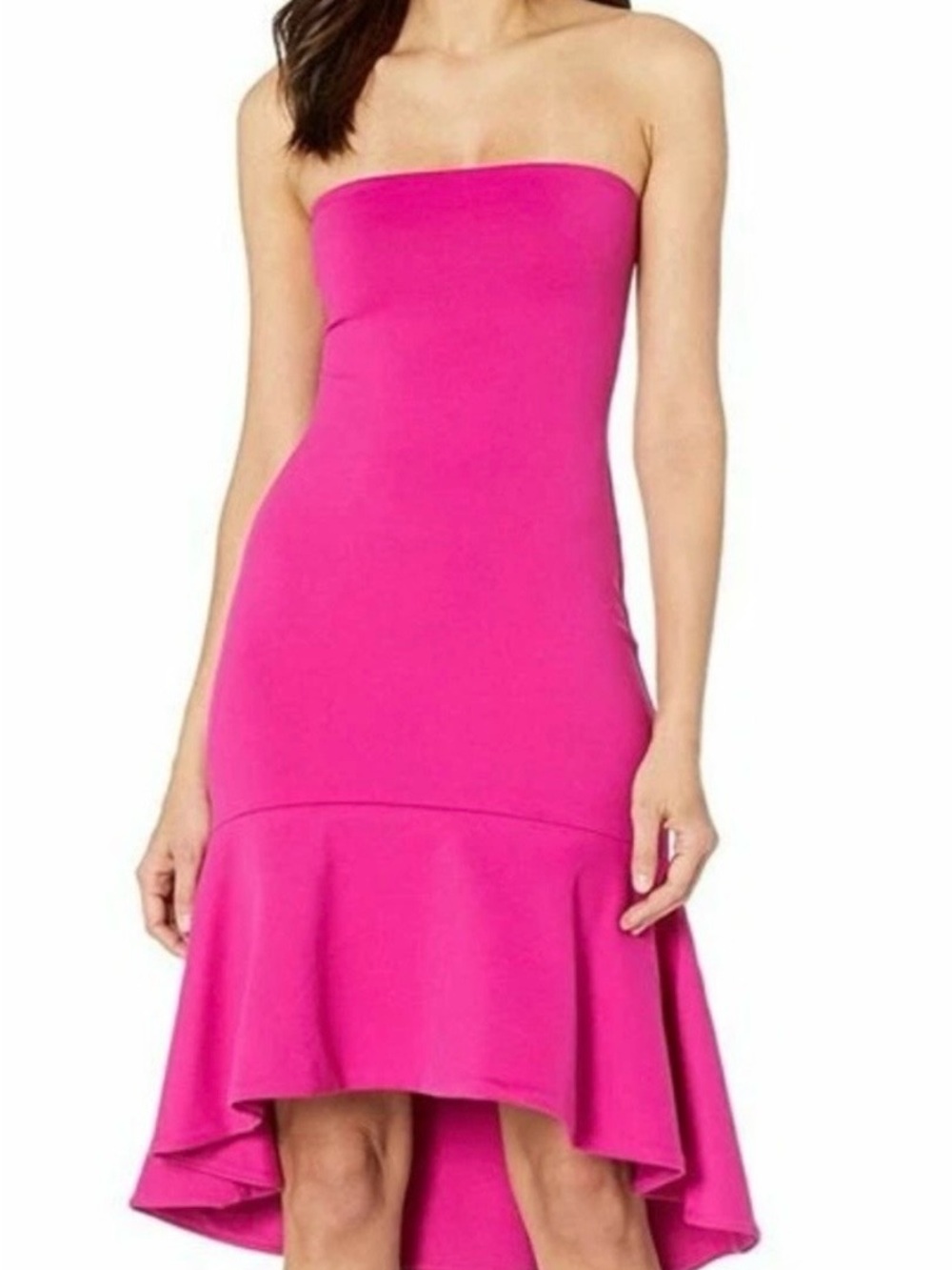 Susana Monaco Strapless High-Low Dress in Fuchsia